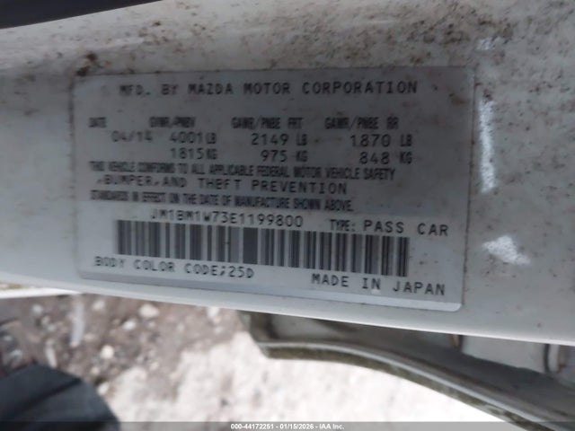 JM1BM1W73E1199800 Mazda Mazda3 I Grand Touring