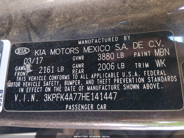 KIA FORTE LX 2017 3KPFK4A77HE141447 Image 9