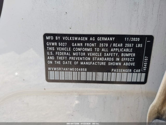 2021 VOLKSWAGEN ARTEON WVWSR7AN1ME004858 Photo 8
