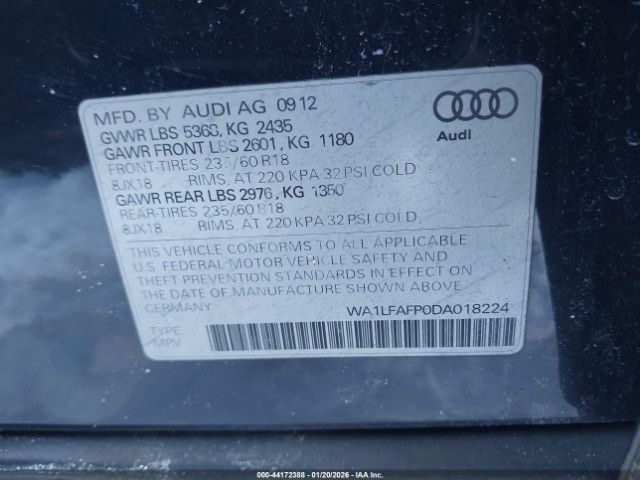 2013 AUDI Q5 WA1LFAFP0DA018224 Photo 8