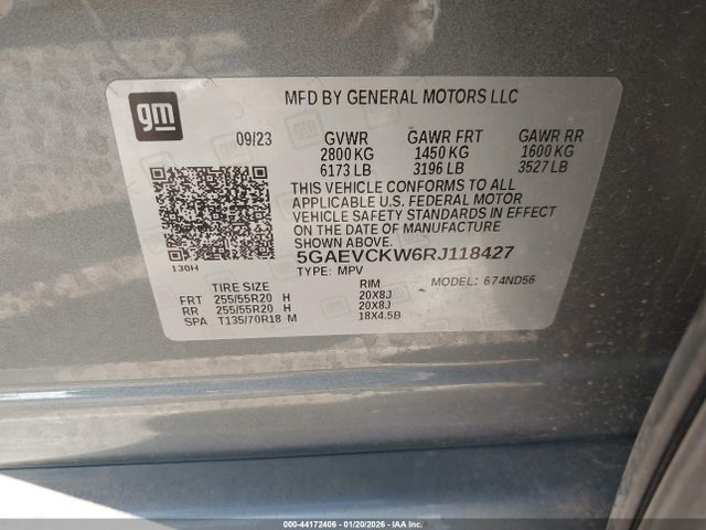 44172406 :رقم المزاد ، 5GAEVCKW6RJ118427 vin ، 2024 Buick Enclave Avenir Awd مزاد بيع
