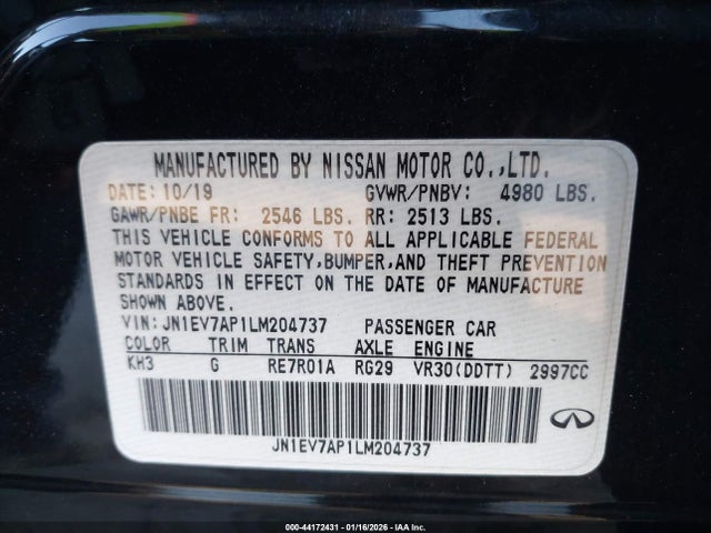 Infiniti Q50 LUXE 2020 JN1EV7AP1LM204737 Image 9