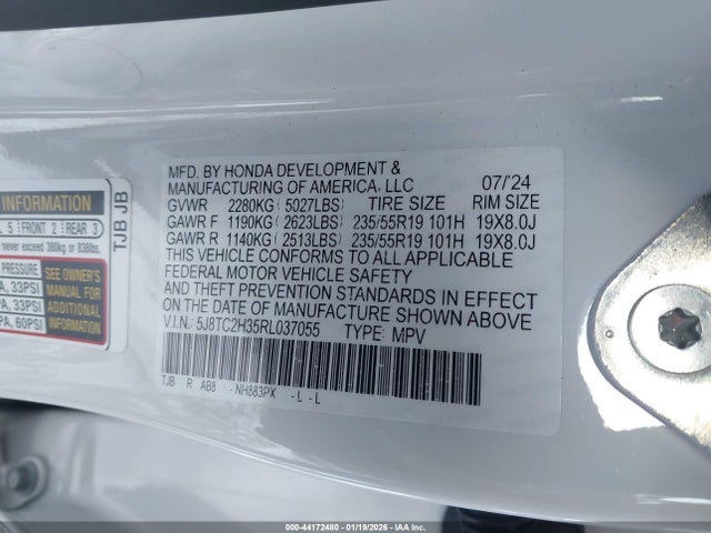 Aukcja sprzedaży 2024 Acura Rdx Standard, vin: 5J8TC2H35RL037055, numer aukcji: 44172480