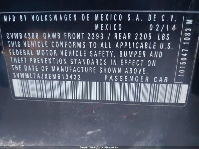 3VWML7AJXEM613432 Volkswagen Jetta Sportwagen 2.0l Tdi