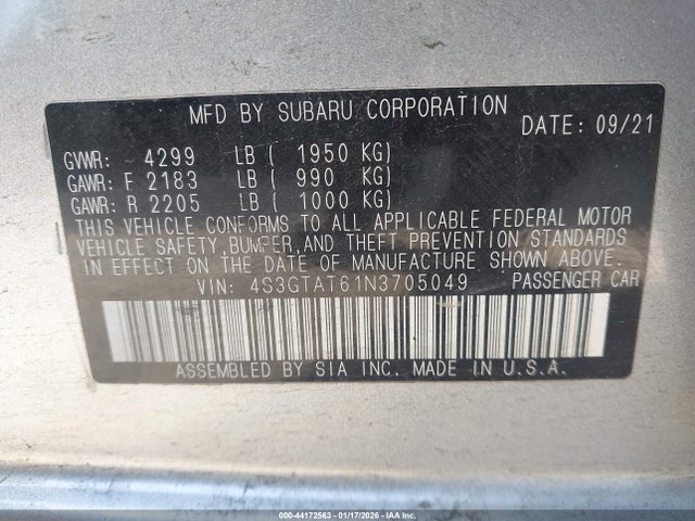 4S3GTAT61N3705049 Subaru Impreza Limited 5-door