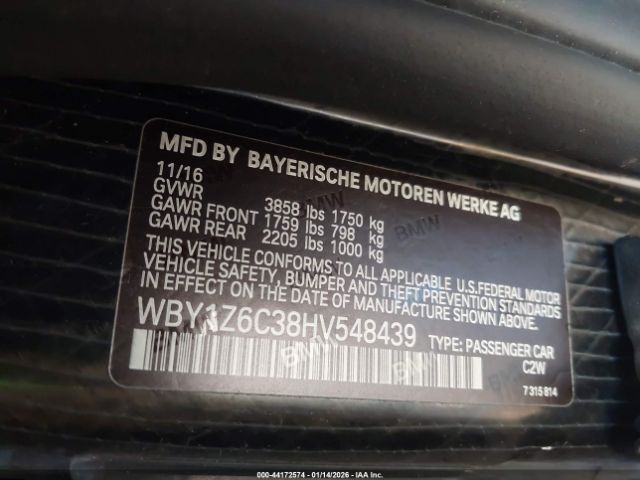 2017 BMW I3 WBY1Z6C38HV548439 Photo 8