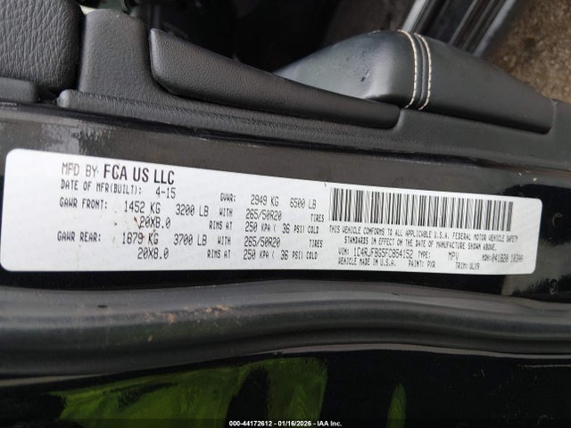44172612 :رقم المزاد ، 1C4RJFBG5FC854152 vin ، 2015 Jeep Grand Cherokee Limited مزاد بيع