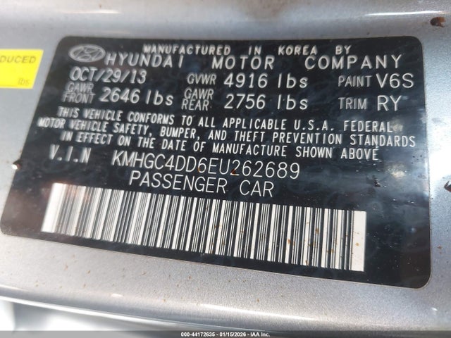 KMHGC4DD6EU262689 Hyundai Genesis 3.8
