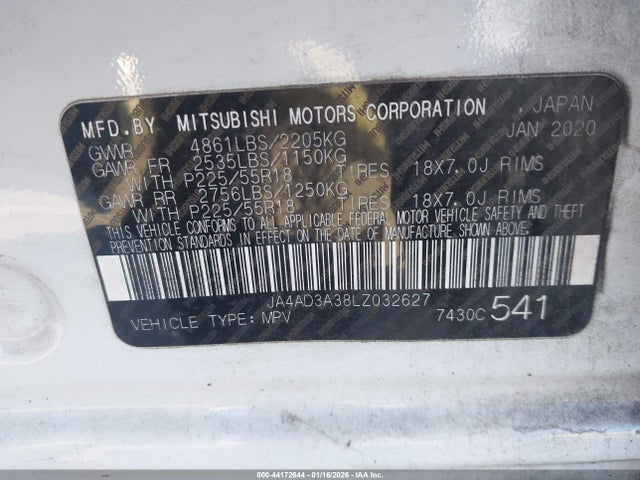2020 MITSUBISHI OUTLANDER JA4AD3A38LZ032627 Photo 8