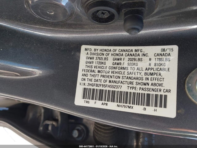 Honda Civic Ex-l 2015 2HGFB2F95FH552377 Image 9
