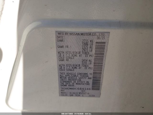 2015 NISSAN PATHFINDER 5N1AR2MN6FC684146 Photo 8