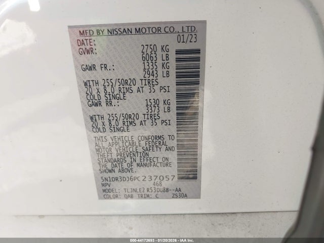 Nissan Pathfinder Platinum 4wd 2023 5N1DR3DJ6PC237057 Image 9