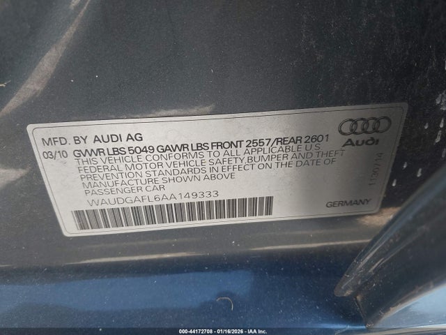 2010 AUDI S4 WAUDGAFL6AA149333 Photo 8
