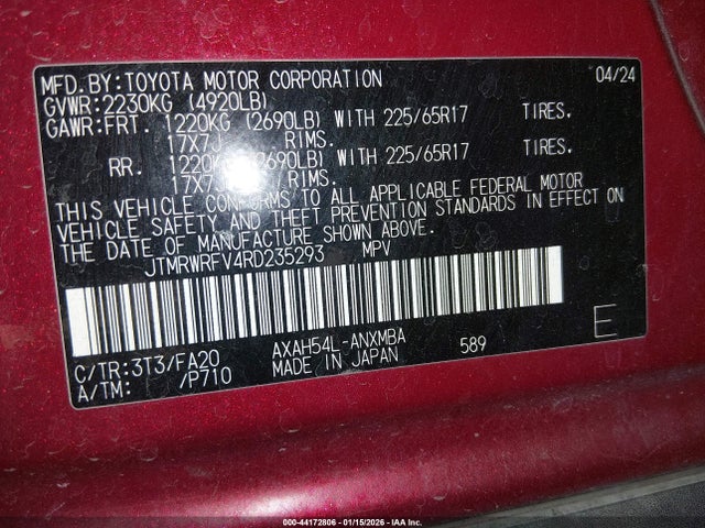 2024 TOYOTA RAV4 HYBRID JTMRWRFV4RD235293 Photo 8