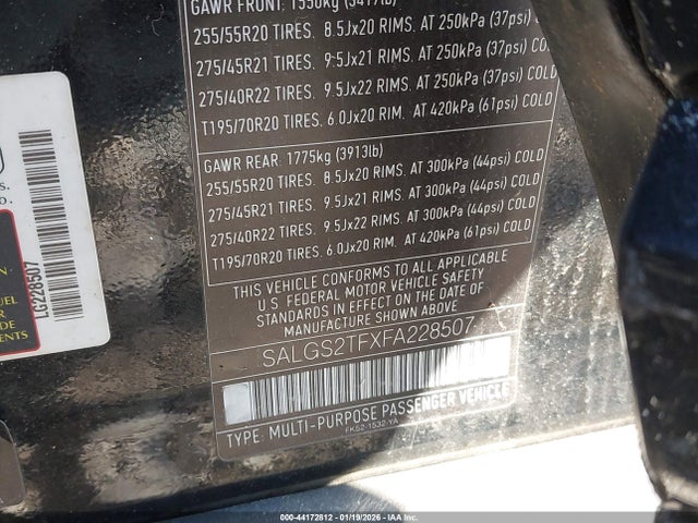 2015 LAND ROVER RANGE ROVER SALGS2TFXFA228507 Photo 8