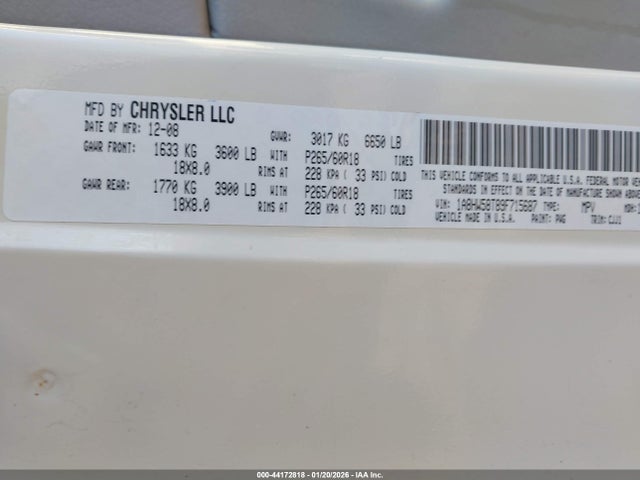 2009 CHRYSLER ASPEN 1A8HW58T89F715687 Photo 8