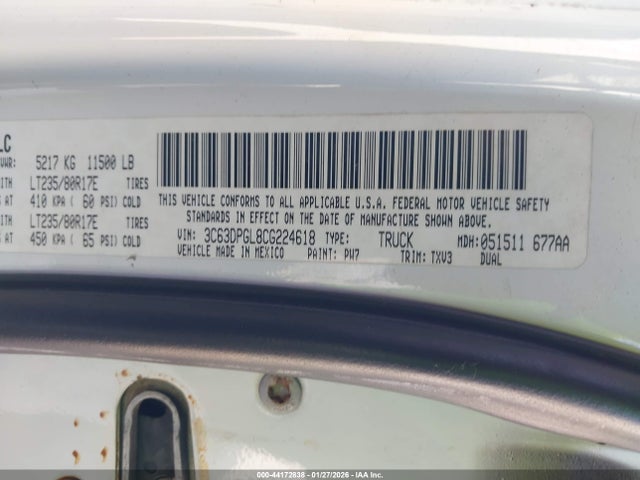 Продаж на аукціоні авто 2012 Ram 3500 St, vin: 3C63DPGL8CG224618, номер лоту: 44172838