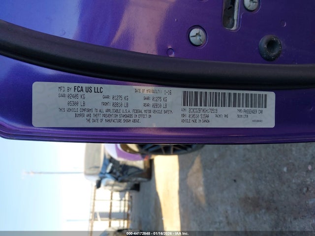 2016 Dodge Challenger R/t მანქანა იყიდება აუქციონზე, vin: 2C3CDZBT0GH172519, აუქციონის ნომერი: 44172848