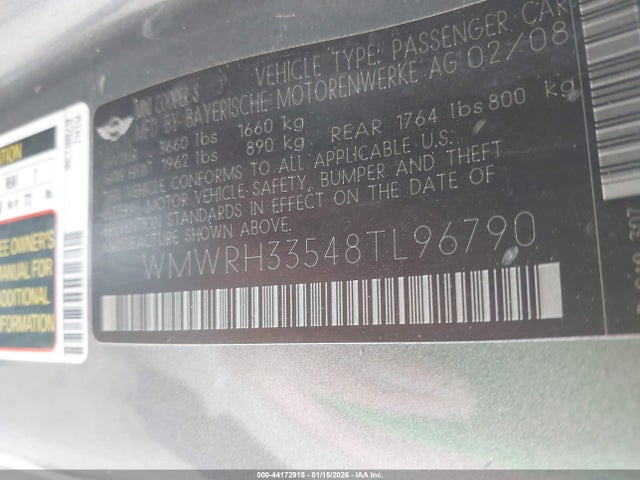 2008 MINI COOPER S WMWRH33548TL96790 Photo 8