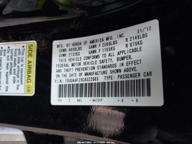 2012 ACURA TL 19UUA8F29CA022665 Photo 8