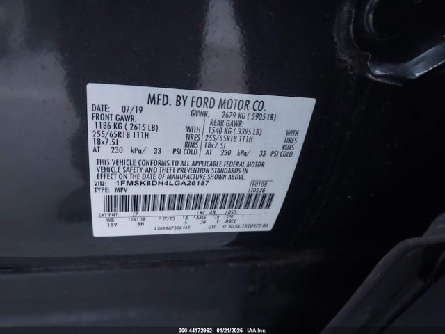 Ford EXPLORER XLT 2020 1FMSK8DH4LGA26187 Image 9