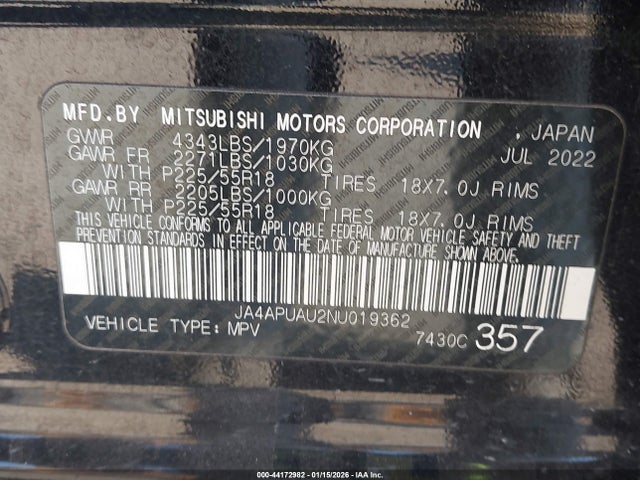 2022 MITSUBISHI OUTLANDER SPORT JA4APUAU2NU019362 Photo 8