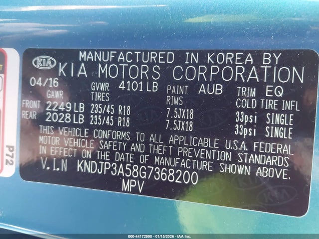 KNDJP3A58G7368200 KIA SOUL +