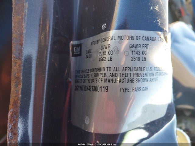 2008 CHEVROLET IMPALA 2G1WT58K481300119 Photo 8