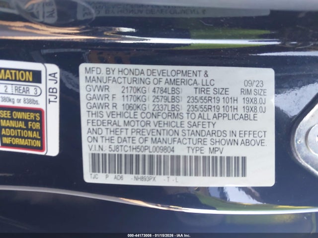 Продаж на аукціоні авто 2023 Acura Rdx Technology Package, vin: 5J8TC1H50PL009804, номер лоту: 44173008
