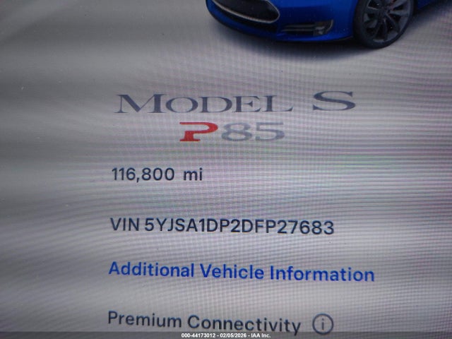 Aukcja sprzedaży 2013 Tesla Model S Performance, vin: 5YJSA1DP2DFP27683, numer aukcji: 44173012