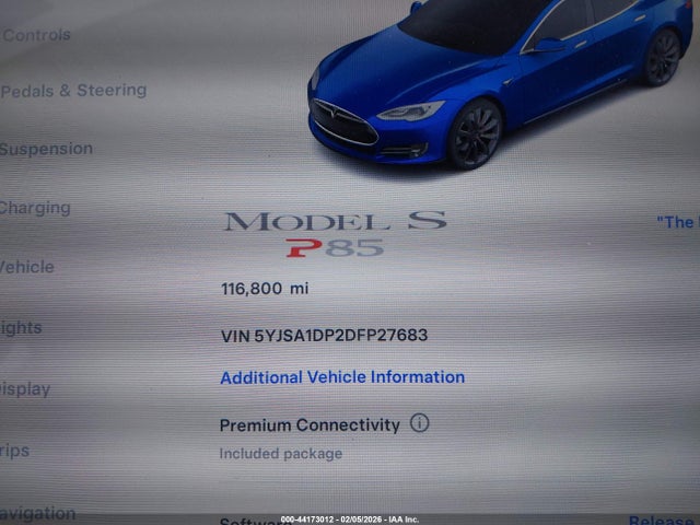 Aukcja sprzedaży 2013 Tesla Model S Performance, vin: 5YJSA1DP2DFP27683, numer aukcji: 44173012