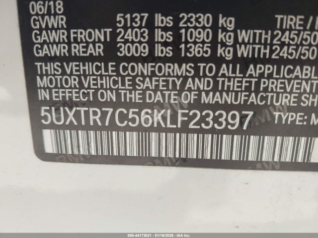 BMW X3 Sdrive30i 2019 5UXTR7C56KLF23397 Image 9