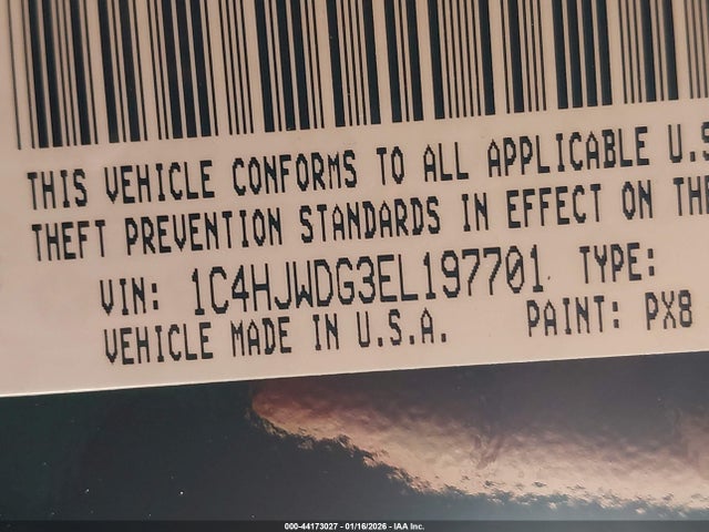 1C4HJWDG3EL197701 Jeep Wrangler Unlimited Sport