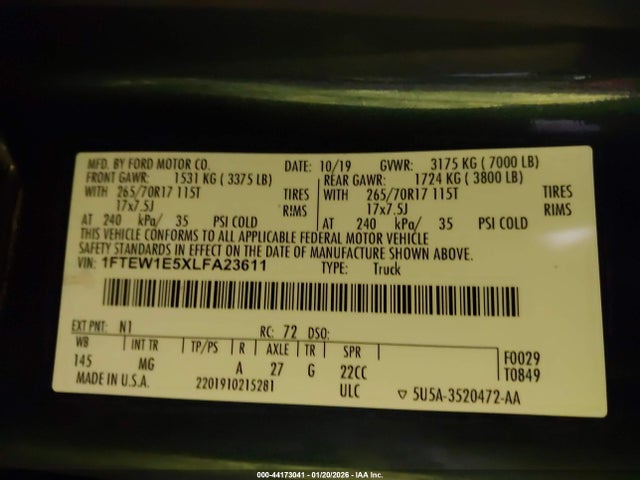 2020 FORD F-150 1FTEW1E5XLFA23611 Photo 8