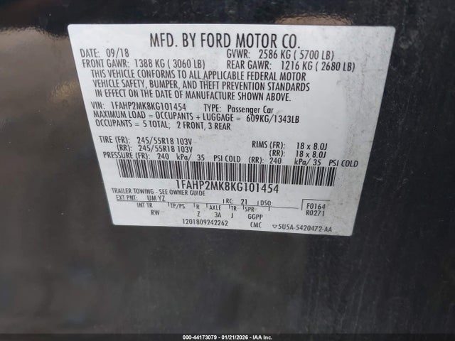 2019 FORD POLICE INTERCEPTOR 1FAHP2MK8KG101454 Photo 8