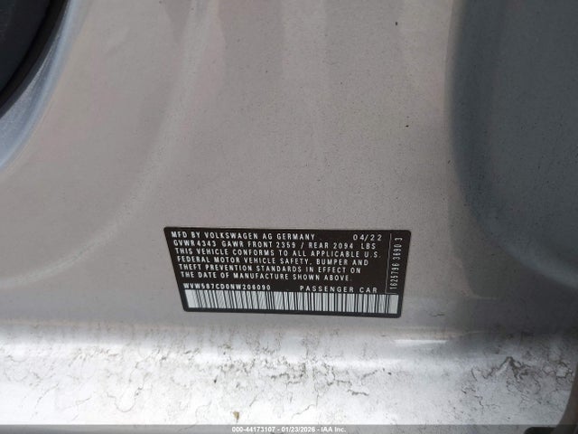 2022 VOLKSWAGEN GOLF GTI WVW587CD0NW206090 Photo 8