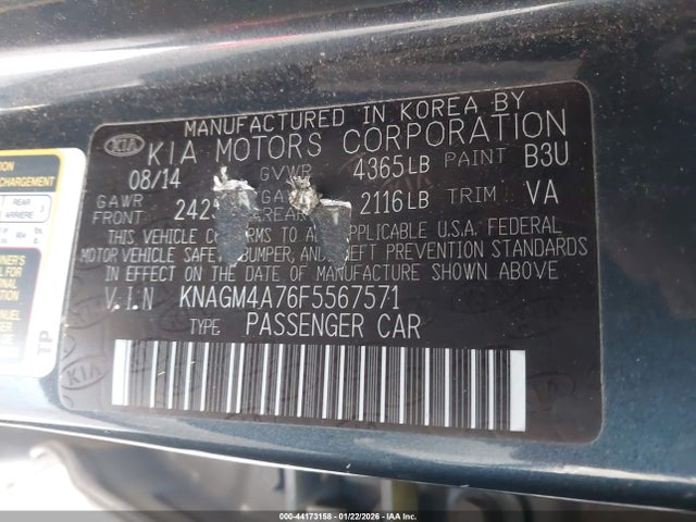 Продаж на аукціоні авто 2015 Kia Optima Lx, vin: KNAGM4A76F5567571, номер лоту: 44173158