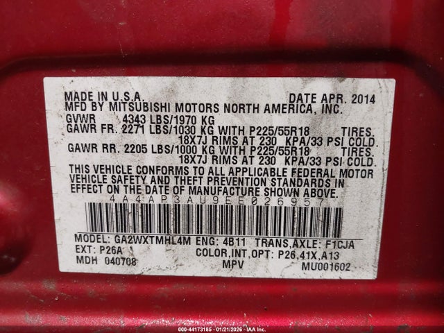 2014 MITSUBISHI OUTLANDER SPORT 4A4AP3AU9EE026957 Photo 8