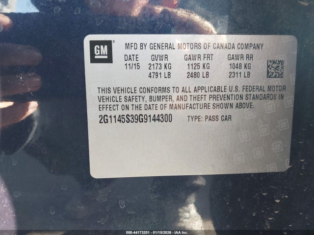 Chevrolet IMPALA 2LZ 2016 2G1145S39G9144300 Image 9
