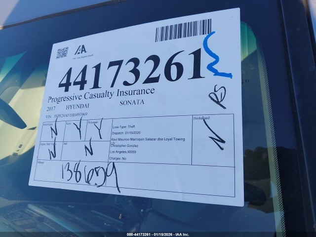 5NPE24AF1HH493969 Hyundai Sonata