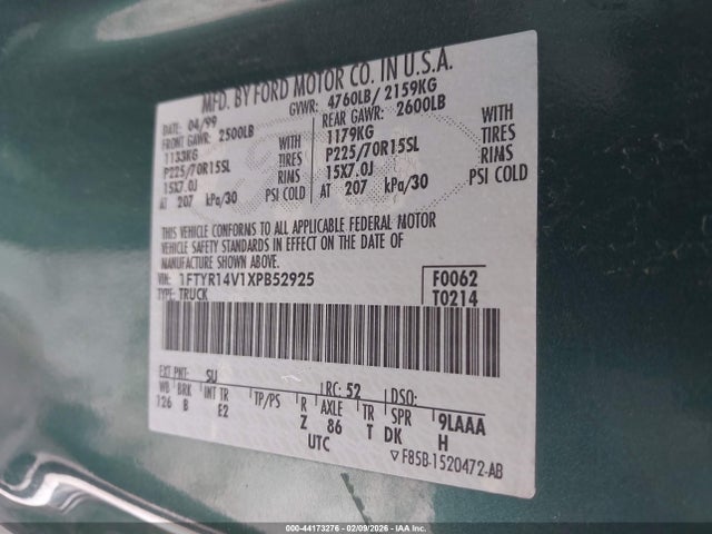 1999 FORD RANGER 1FTYR14V1XPB52925 Photo 8
