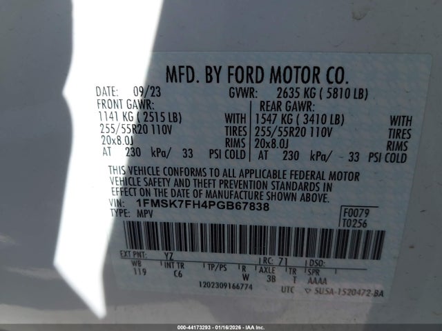 2023 FORD EXPLORER 1FMSK7FH4PGB67838 Photo 8