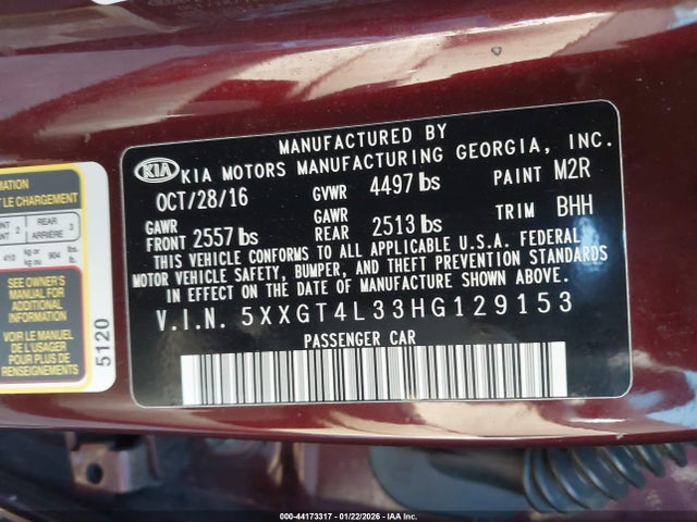 KIA Optima Lx 2017 5XXGT4L33HG129153 Image 9