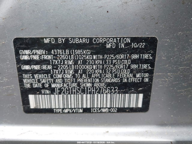 Subaru Crosstrek Sport 2023 JF2GTHSC1PH276633 Image 9