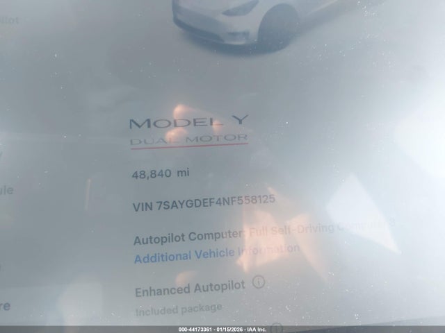 2022 TESLA MODEL Y 7SAYGDEF4NF558125 Photo 6