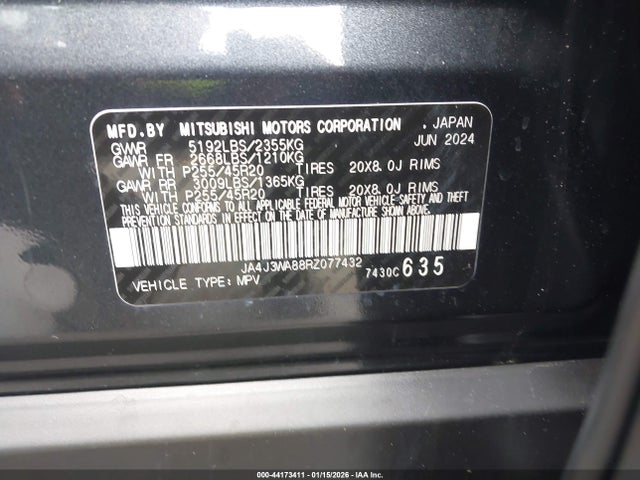 2024 MITSUBISHI OUTLANDER JA4J3WA88RZ077432 Photo 8