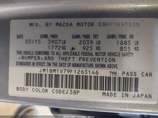 2015 MAZDA MAZDA3 JM1BM1V79F1263146 Photo 8
