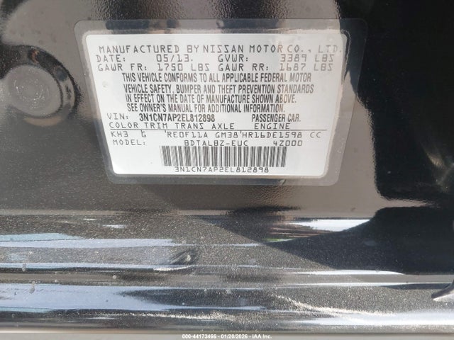 Nissan Versa 1.6 Sv 2014 3N1CN7AP2EL812898 Image 9