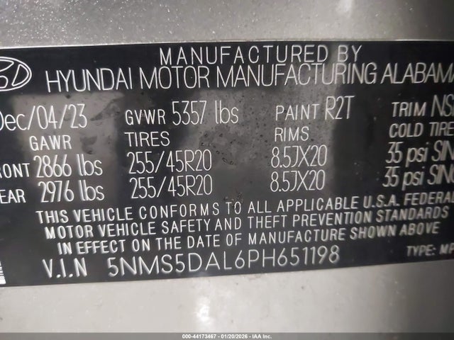 2023 HYUNDAI SANTA FE 5NMS5DAL6PH651198 Photo 8