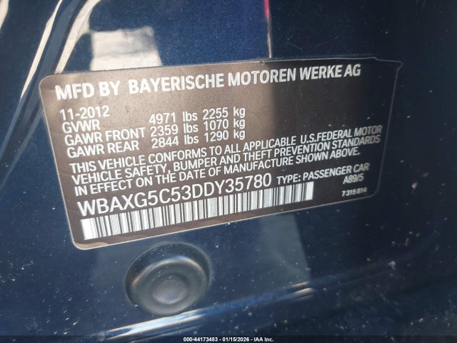 2013 BMW 528I WBAXG5C53DDY35780 Photo 8